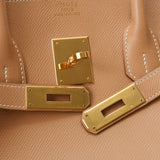 HERMES エルメス バーキン 35 ナチュラル ゴールド金具 □C刻印(1999年頃) ユニセックス クシュベル ハンドバッグ Bランク 中古 銀蔵