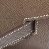 HERMES エルメス バーキン35 番号/イニシャル入り エトゥープ シルバー金具 □R刻印(2014年頃) ユニセックス ヴォーエプソン ハンドバッグ Aランク 中古 銀蔵