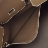 HERMES エルメス バーキン35 番号/イニシャル入り エトゥープ シルバー金具 □R刻印(2014年頃) ユニセックス ヴォーエプソン ハンドバッグ Aランク 中古 銀蔵