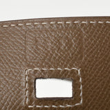 HERMES エルメス バーキン35 番号/イニシャル入り エトゥープ シルバー金具 □R刻印(2014年頃) ユニセックス ヴォーエプソン ハンドバッグ Aランク 中古 銀蔵