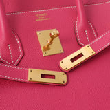 HERMES エルメス バーキン35 ローズティリアン ゴールド金具 □Q刻印(2013年頃) ユニセックス ヴォーエプソン ハンドバッグ Aランク 中古 銀蔵