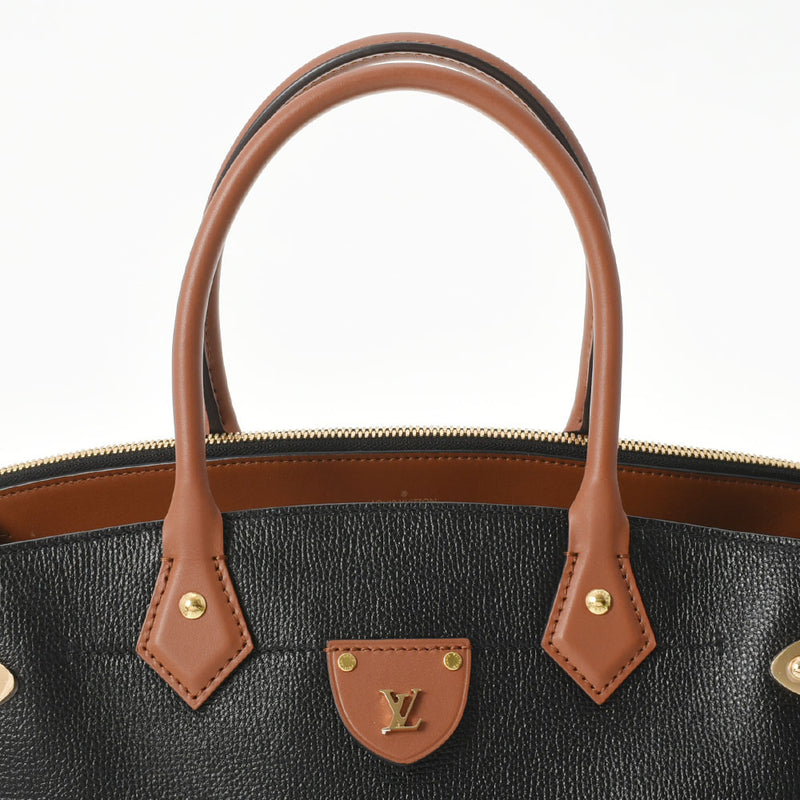 LOUIS VUITTON ルイヴィトン オールセットMM ニコラジェスキエール 黒/茶 M57160 レディース レザー ハンドバッグ Aランク 中古 銀蔵