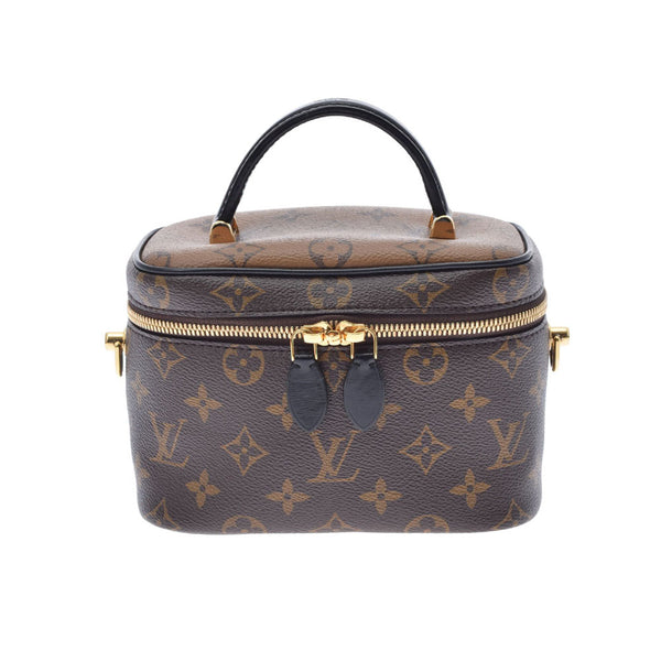 LOUIS VUITTON ルイヴィトン モノグラム リバース ヴァニティNV PM ブラウン M45165 レディース モノグラム・リバース キャンバス ハンドバッグ Aランク 中古 銀蔵