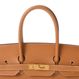 HERMES エルメス バーキン35 ゴールド ゴールド金具 □A刻印(1997年頃) ユニセックス アルデンヌ ハンドバッグ ABランク 中古 銀蔵