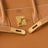 HERMES エルメス バーキン35 ゴールド ゴールド金具 □A刻印(1997年頃) ユニセックス アルデンヌ ハンドバッグ ABランク 中古 銀蔵