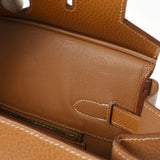 HERMES エルメス バーキン35 ゴールド ゴールド金具 □A刻印(1997年頃) ユニセックス アルデンヌ ハンドバッグ ABランク 中古 銀蔵