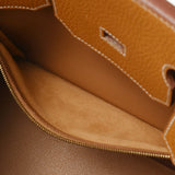 HERMES エルメス バーキン35 ゴールド ゴールド金具 □A刻印(1997年頃) ユニセックス アルデンヌ ハンドバッグ ABランク 中古 銀蔵