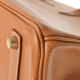 HERMES エルメス バーキン35 ゴールド ゴールド金具 □A刻印(1997年頃) ユニセックス アルデンヌ ハンドバッグ ABランク 中古 銀蔵