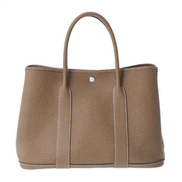 HERMES エルメス ガーデンパーティ PM エトゥープ パラジウム金具 Z刻印(2021年頃) レディース ネゴンダ ハンドバッグ ABランク 中古 銀蔵