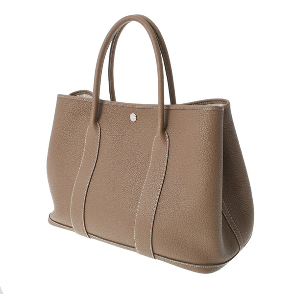 HERMES エルメス ガーデンパーティ PM エトゥープ パラジウム金具 Z刻印(2021年頃) レディース ネゴンダ ハンドバッグ ABランク 中古 銀蔵