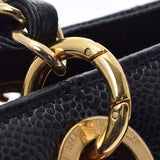 CHANEL シャネル マトラッセ PTT プチタイムレストート 黒 ゴールド金具 レディース  キャビアスキン ハンドバッグ Aランク 中古 銀蔵