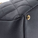 CHANEL シャネル マトラッセ PTT プチタイムレストート 黒 ゴールド金具 レディース  キャビアスキン ハンドバッグ Aランク 中古 銀蔵