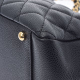 CHANEL シャネル マトラッセ PTT プチタイムレストート 黒 ゴールド金具 レディース  キャビアスキン ハンドバッグ Aランク 中古 銀蔵