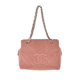 CHANEL シャネル マトラッセ PTT プチタイムレストート ピンク シルバー金具 レディース キャビアスキン ハンドバッグ ABランク 中古 銀蔵
