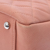 CHANEL シャネル マトラッセ PTT プチタイムレストート ピンク シルバー金具 レディース キャビアスキン ハンドバッグ ABランク 中古 銀蔵