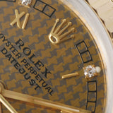 ROLEX ロレックス デイトジャスト 10Pダイヤ 69173G レディース YG/SS 腕時計 自動巻き ハウンズトゥース文字盤 Aランク 中古 銀蔵