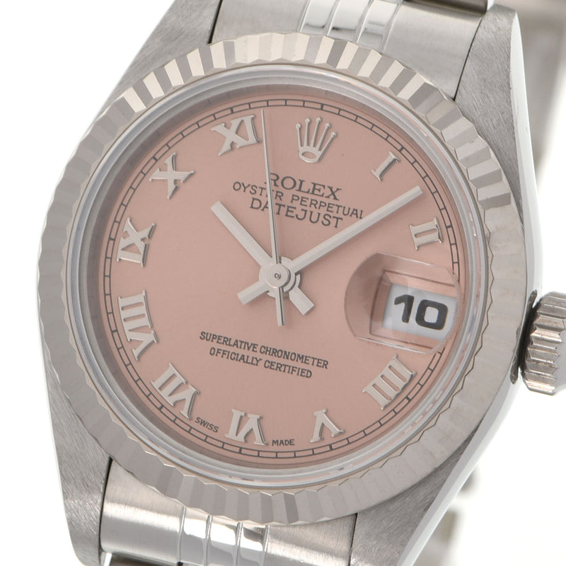 ROLEX ロレックス デイトジャスト 69174 レディース SS/WG 腕時計 自動巻き ピンク文字盤 Aランク 中古 銀蔵