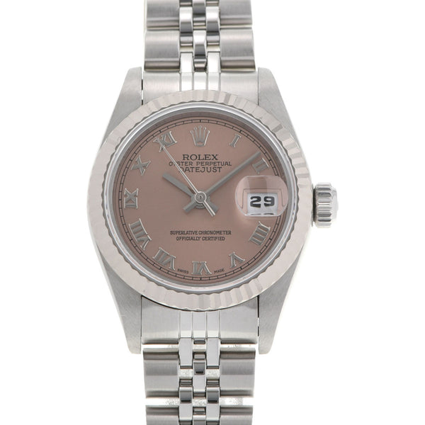 ROLEX ロレックス デイトジャスト 69174 レディース SS/WG 腕時計 自動巻き ピンク文字盤 Aランク 中古 銀蔵