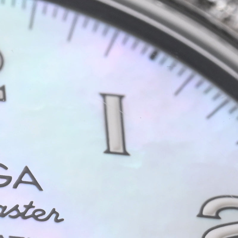 OMEGA オメガ スピードマスター リデュースド ベゼルダイヤ 3815.70.56 メンズ SS/革 腕時計 自動巻き ホワイトシェル文字盤 Aランク 中古 銀蔵