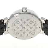 LOUIS VUITTON ルイヴィトン タンブール GMT Q1D31 メンズ SS/革 腕時計 自動巻き グレー/黒文字盤 Aランク 中古 銀蔵