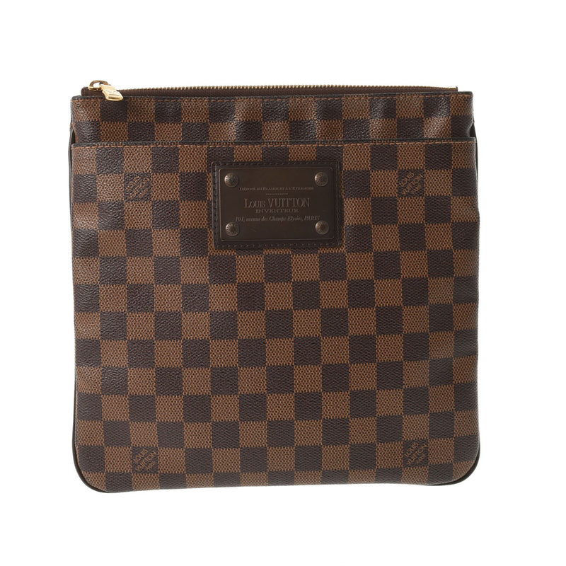 LOUIS VUITTON ルイヴィトン ダミエ ポシェットプラット ブルックリン ブラウン Ｎ41100 ユニセックス ダミエキャンバス ショルダーバッグ ABランク 中古 銀蔵