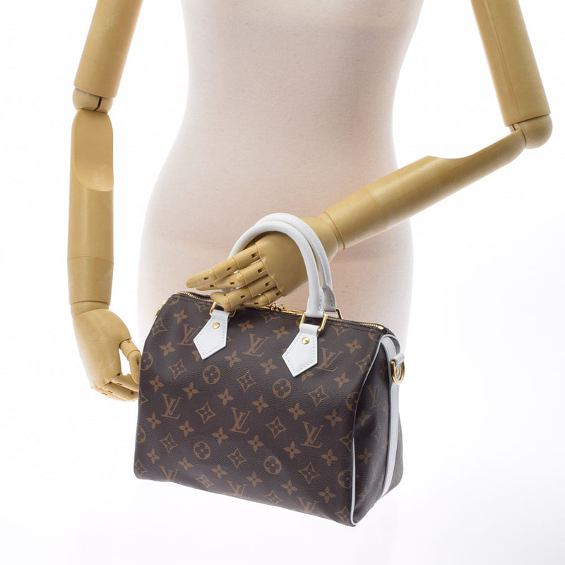 LOUIS VUITTON ルイヴィトン モノグラム スピーディバンドリエール25 ブラウン/白 M20754 ユニセックス モノグラムキャンバス  ハンドバッグ Aランク 中古 銀蔵