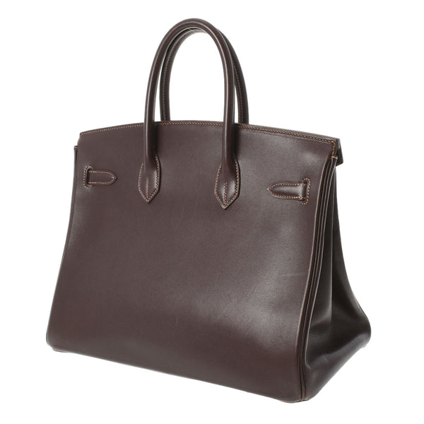 HERMES エルメス バーキン35 茶 ゴールド金具 □C刻印(1999年頃) ユニセックス ヴォーガリバー ハンドバッグ Bランク 中古 銀蔵
