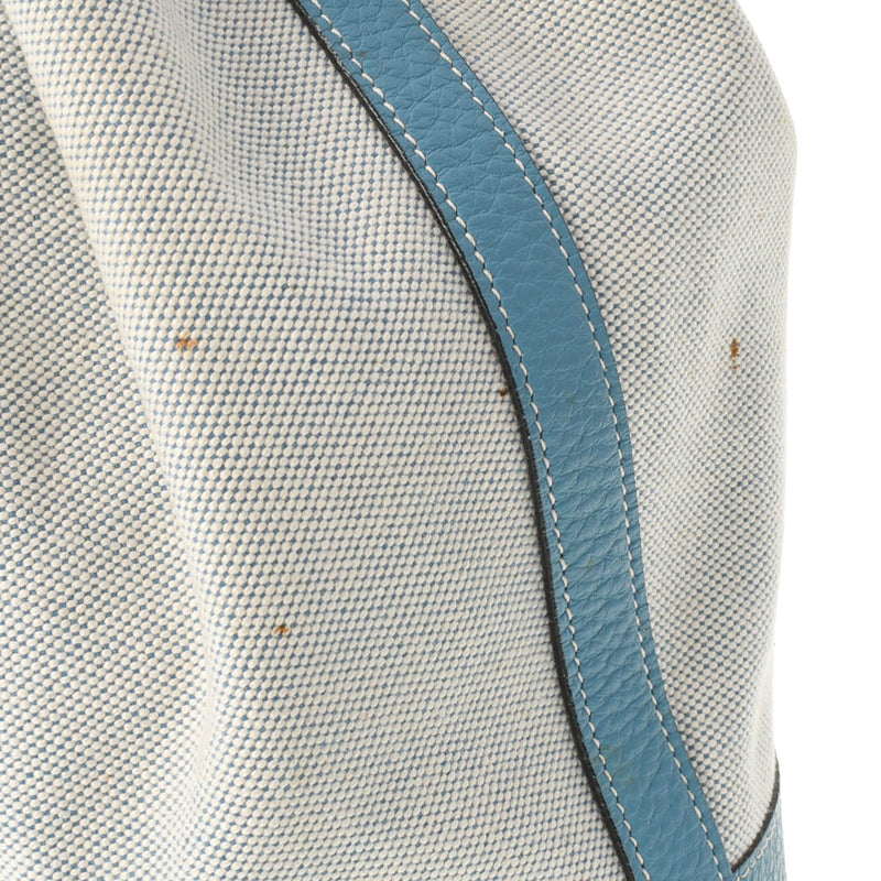 HERMES エルメス マーケットGM ブルージーン □C刻印(1999年頃) レディース キャンバス トリヨンクレマンス ショルダーバッグ Bランク 中古 銀蔵