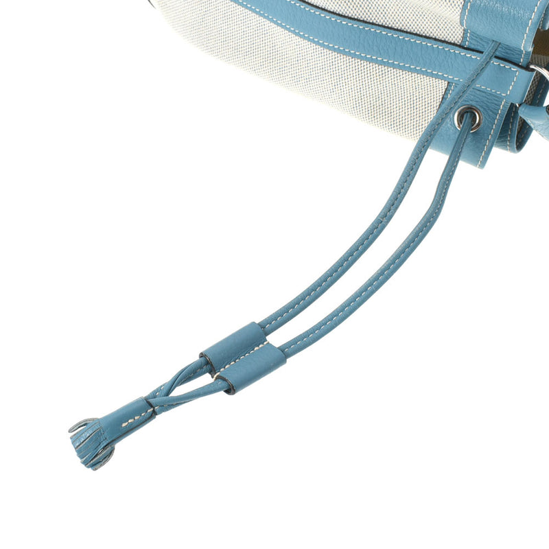 HERMES エルメス マーケットGM ブルージーン □C刻印(1999年頃) レディース キャンバス トリヨンクレマンス ショルダーバッグ Bランク 中古 銀蔵