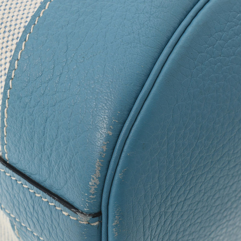 HERMES エルメス マーケットGM ブルージーン □C刻印(1999年頃) レディース キャンバス トリヨンクレマンス ショルダーバッグ Bランク 中古 銀蔵