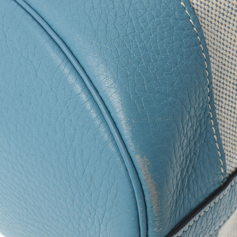 HERMES エルメス マーケットGM ブルージーン □C刻印(1999年頃) レディース キャンバス トリヨンクレマンス ショルダーバッグ Bランク 中古 銀蔵