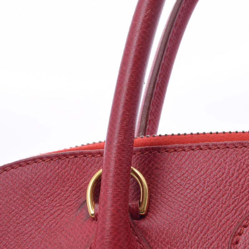 HERMES エルメス ボリード37  ルージュビフ ゴールド金具 ○Z刻印(1996年頃) レディース クシュベル ハンドバッグ Bランク 中古 銀蔵