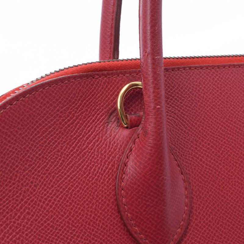 HERMES エルメス ボリード37  ルージュビフ ゴールド金具 ○Z刻印(1996年頃) レディース クシュベル ハンドバッグ Bランク 中古 銀蔵