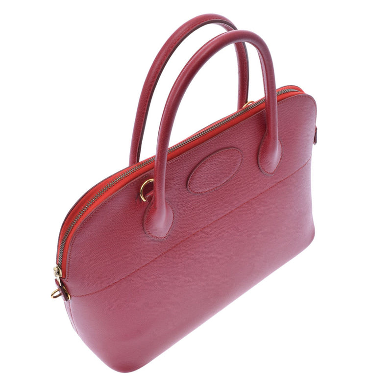 HERMES エルメス ボリード37  ルージュビフ ゴールド金具 ○Z刻印(1996年頃) レディース クシュベル ハンドバッグ Bランク 中古 銀蔵