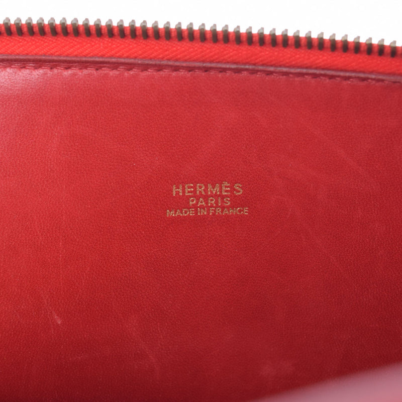 HERMES エルメス ボリード37  ルージュビフ ゴールド金具 ○Z刻印(1996年頃) レディース クシュベル ハンドバッグ Bランク 中古 銀蔵