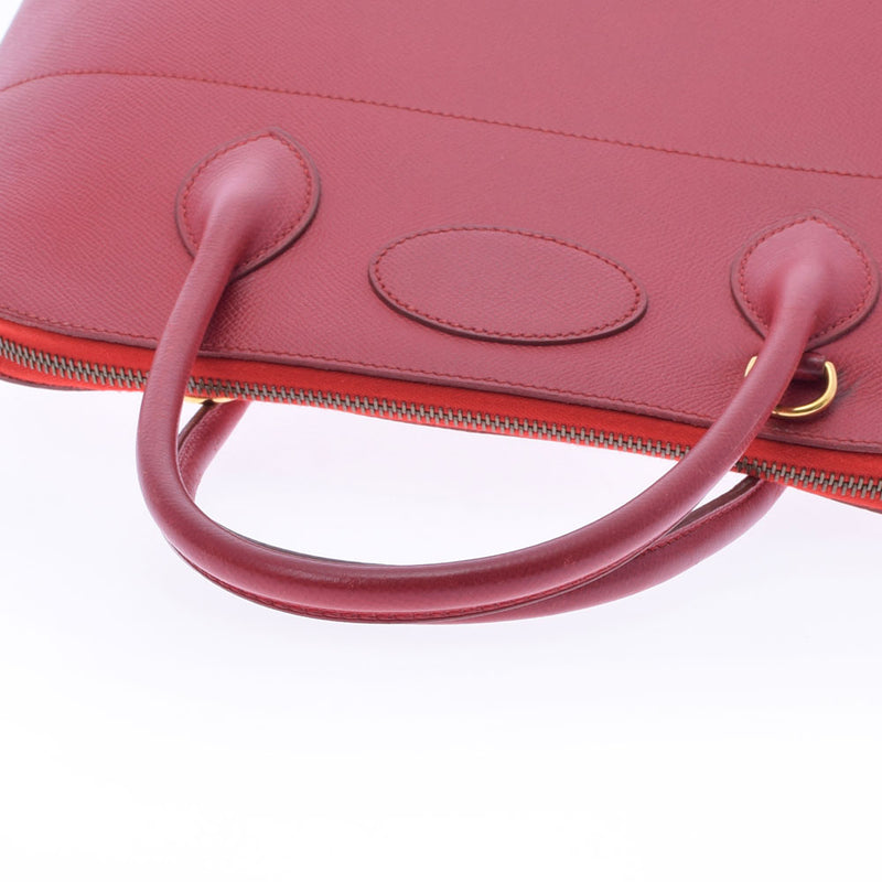 HERMES エルメス ボリード37  ルージュビフ ゴールド金具 ○Z刻印(1996年頃) レディース クシュベル ハンドバッグ Bランク 中古 銀蔵