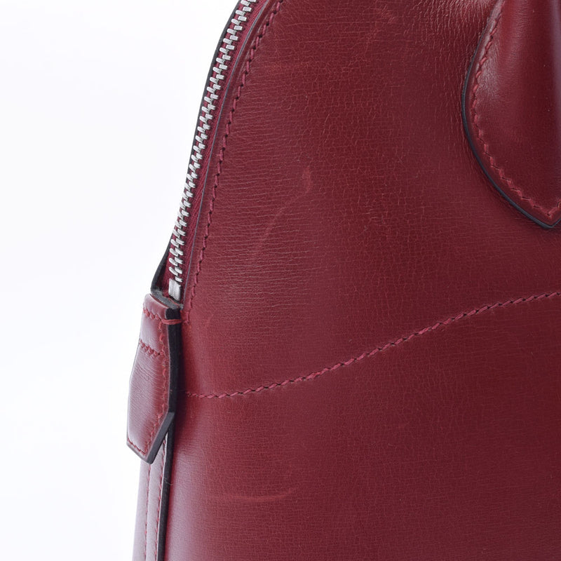HERMES エルメス ボリード31  ルージュアッシュ シルバー金具 □D刻印(2000年頃) レディース ボックスカーフ ハンドバッグ ABランク 中古 銀蔵