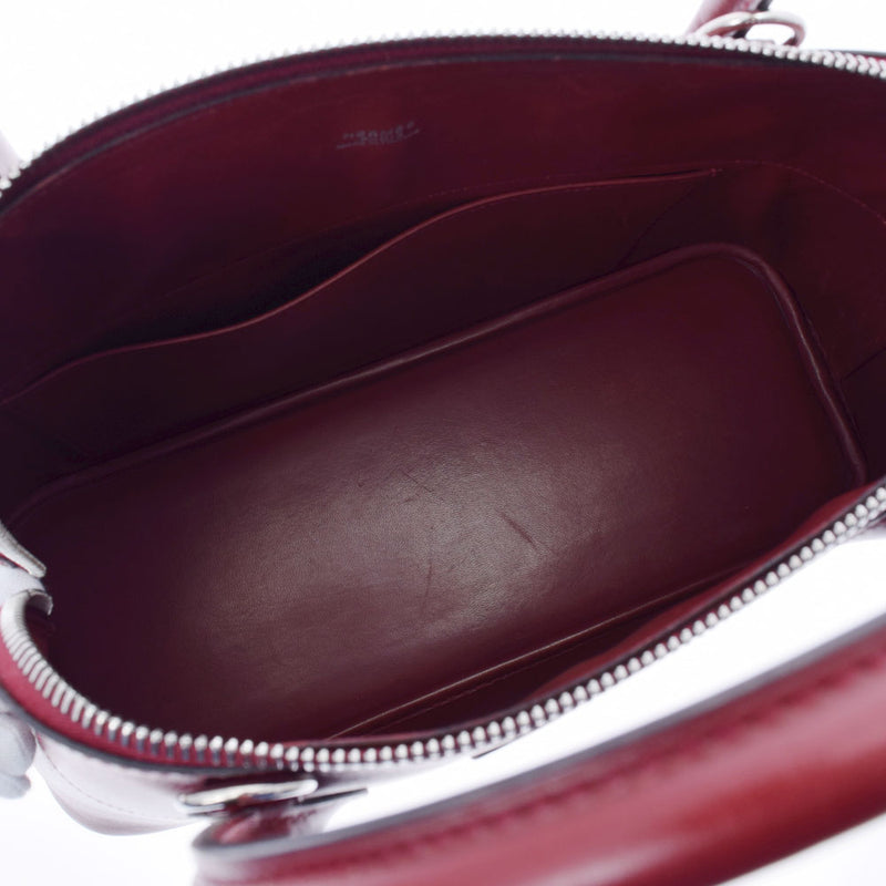 HERMES エルメス ボリード31  ルージュアッシュ シルバー金具 □D刻印(2000年頃) レディース ボックスカーフ ハンドバッグ ABランク 中古 銀蔵