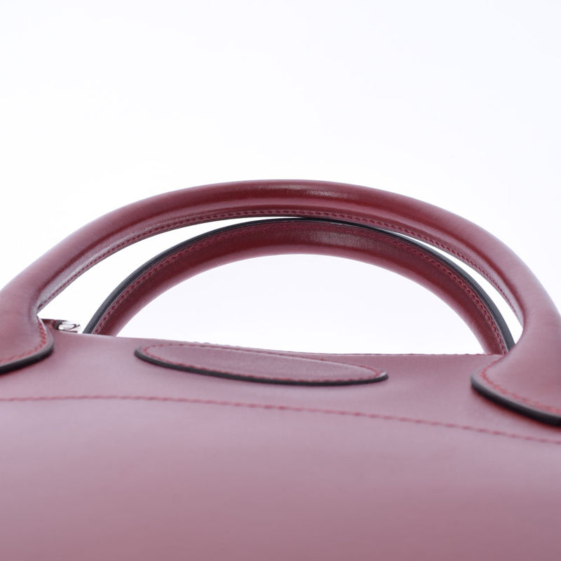 HERMES エルメス ボリード31  ルージュアッシュ シルバー金具 □D刻印(2000年頃) レディース ボックスカーフ ハンドバッグ ABランク 中古 銀蔵