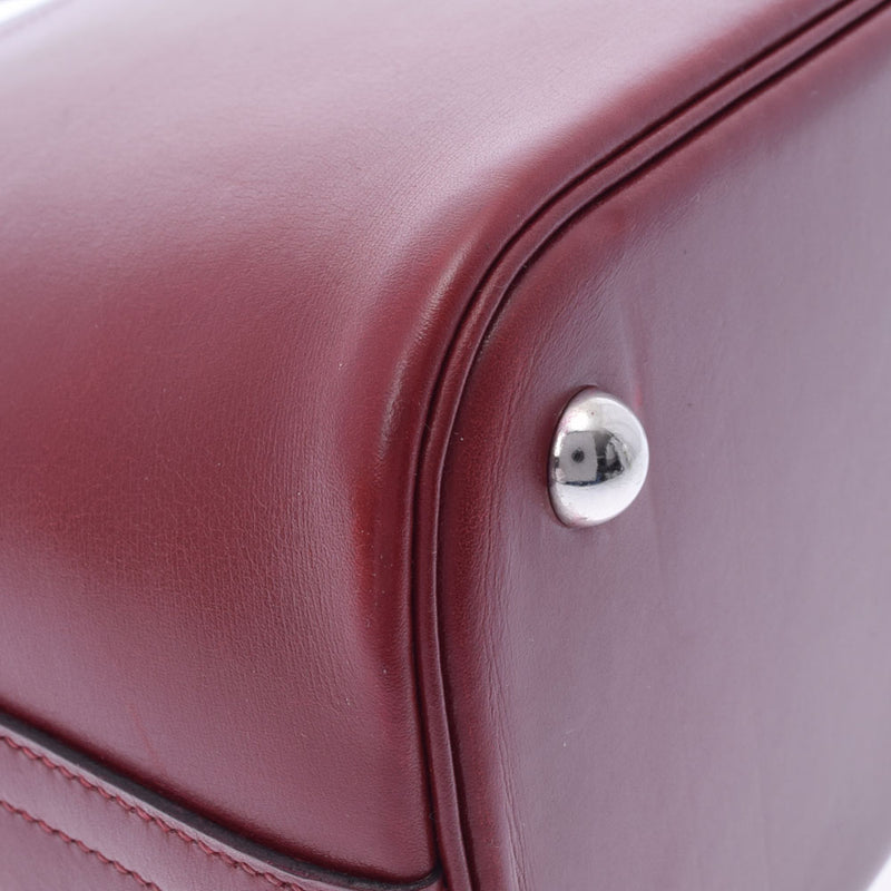 HERMES エルメス ボリード31  ルージュアッシュ シルバー金具 □D刻印(2000年頃) レディース ボックスカーフ ハンドバッグ ABランク 中古 銀蔵
