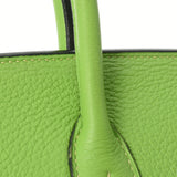 HERMES エルメス バーキン35 アップルグリーン ゴールド金具 □H刻印(2004年頃) ユニセックス トリヨンクレマンス ハンドバッグ ABランク 中古 銀蔵