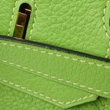 HERMES エルメス バーキン35 アップルグリーン ゴールド金具 □H刻印(2004年頃) ユニセックス トリヨンクレマンス ハンドバッグ ABランク 中古 銀蔵