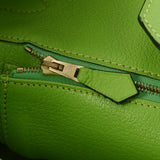 HERMES エルメス バーキン35 アップルグリーン ゴールド金具 □H刻印(2004年頃) ユニセックス トリヨンクレマンス ハンドバッグ ABランク 中古 銀蔵