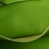 HERMES エルメス バーキン35 アップルグリーン ゴールド金具 □H刻印(2004年頃) ユニセックス トリヨンクレマンス ハンドバッグ ABランク 中古 銀蔵
