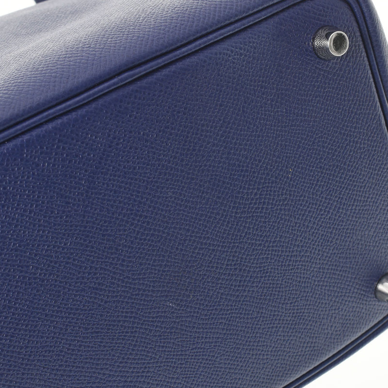 HERMES エルメス ピコタンロック PM トレサージュ ブルーアンクル シルバー金具 C刻印(2018年頃) レディース ヴォーエプソン ハンドバッグ Aランク 中古 銀蔵
