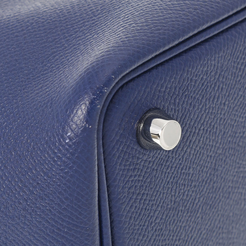 HERMES エルメス ピコタンロック PM トレサージュ ブルーアンクル シルバー金具 C刻印(2018年頃) レディース ヴォーエプソン ハンドバッグ Aランク 中古 銀蔵