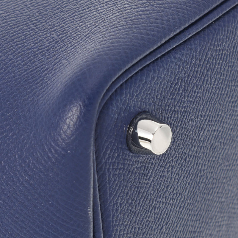 HERMES エルメス ピコタンロック PM トレサージュ ブルーアンクル シルバー金具 C刻印(2018年頃) レディース ヴォーエプソン ハンドバッグ Aランク 中古 銀蔵