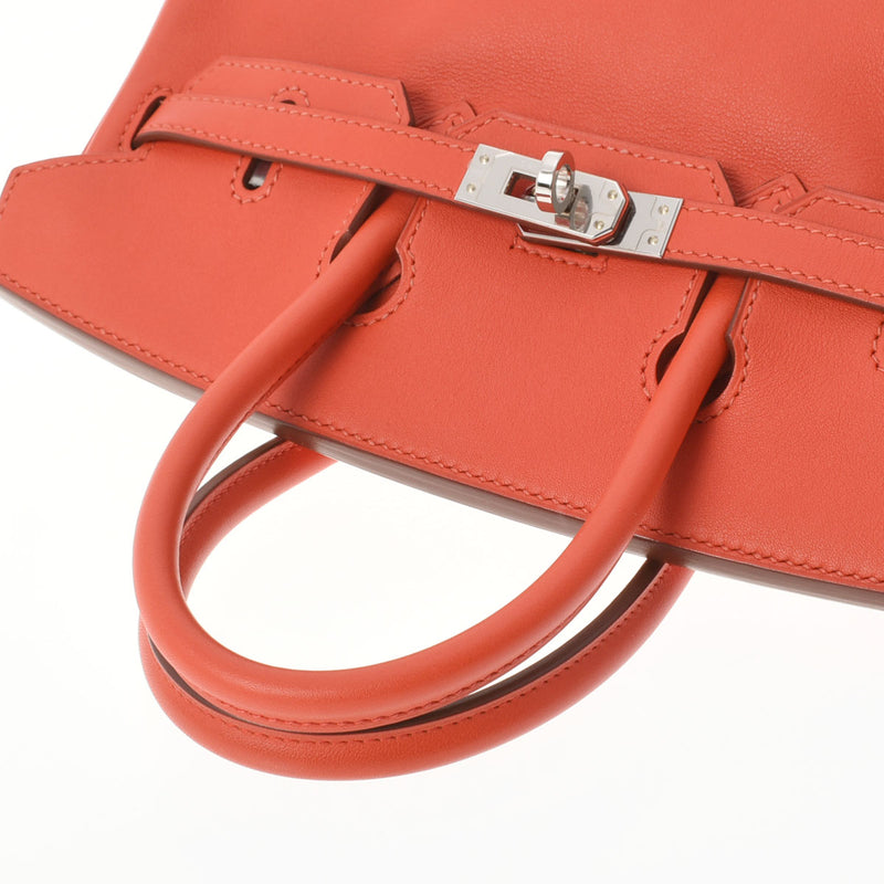HERMES エルメス バーキン25 ルージュトマト シルバー金具 X刻印(2016年頃) レディース ヴォースイフト ハンドバッグ Aランク 中古 銀蔵