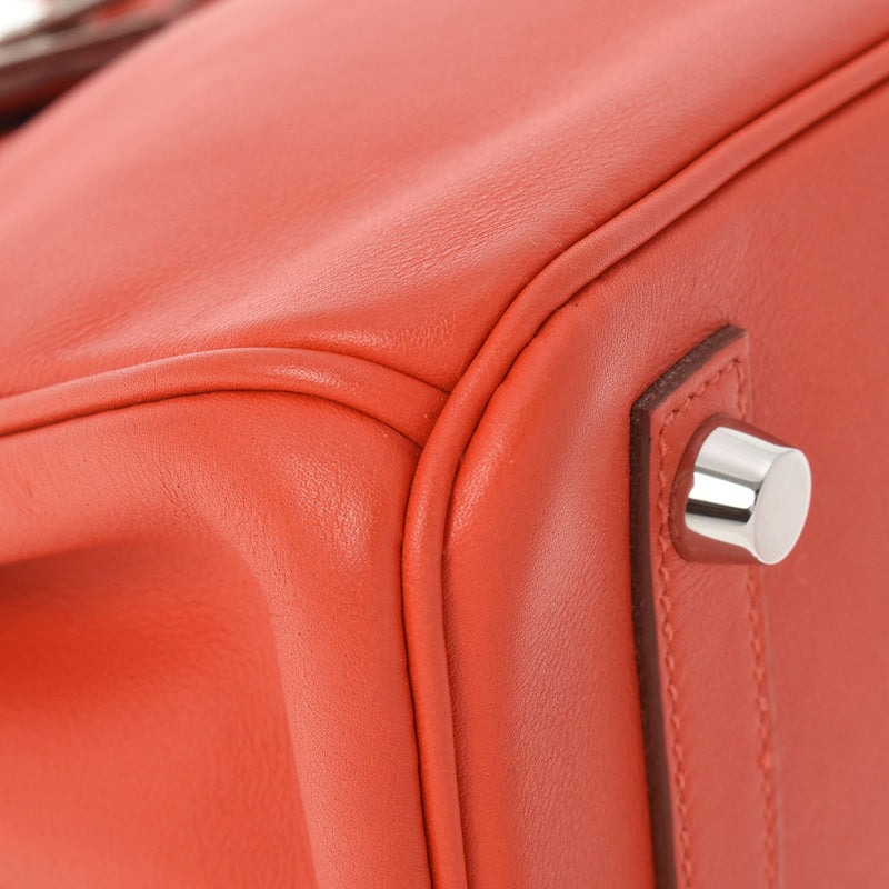 HERMES エルメス バーキン25 ルージュトマト シルバー金具 X刻印(2016年頃) レディース ヴォースイフト ハンドバッグ Aランク 中古 銀蔵