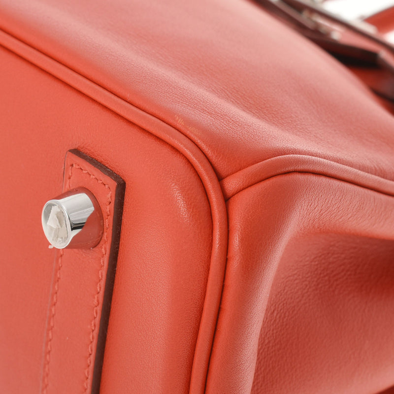 HERMES エルメス バーキン25 ルージュトマト シルバー金具 X刻印(2016年頃) レディース ヴォースイフト ハンドバッグ Aランク 中古 銀蔵